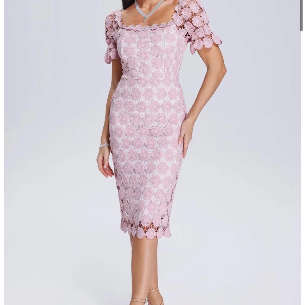 Elegant Pink Lace Dress